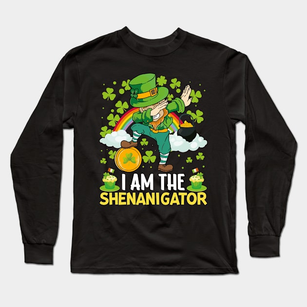 Fun St Patricks Day Dabbing Shenanigator Long Sleeve T-Shirt by freakys